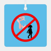 ポイントシューズ警告ズスカイブルー メタルオーナメント (正面)