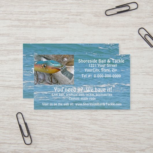ポイントジュードケープコダー魚釣りルアー名刺 名刺 (正面/裏面インサイチュ)