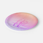 ポイントピンクのグラデーションのバレエ靴 ペーパープレート (アングル)