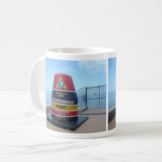 ポイントブイのKey West最南フロリダのマグ コーヒーマグカップ (正面左)