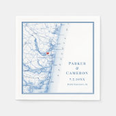 ポイントプレザントニュージャージーマップエレガントウェディング スタンダードカクテルナプキン (正面)