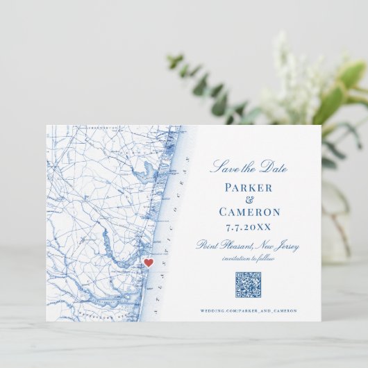 ポイントプレザントニュージャージーマップエレガントウェディング セーブザデート (スタンド正面)