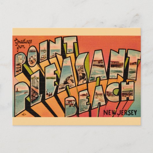 ポイントプレザントビーチNJグリーティングポストカード ポストカード (正面)