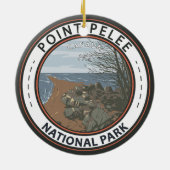 ポイントペリーナショナルパークトラベルアートヴィンテージバッジ セラミックオーナメント (裏面)