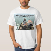 ポイントレイエスの灯台、カリフォルニアTシャツ Tシャツ (正面)
