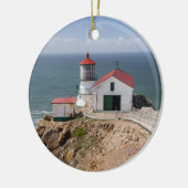 ポイントレイエスの灯台、Marin郡、カリフォルニア セラミックオーナメント (左)