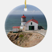 ポイントレイエスの灯台、Marin郡、カリフォルニア セラミックオーナメント (裏面)