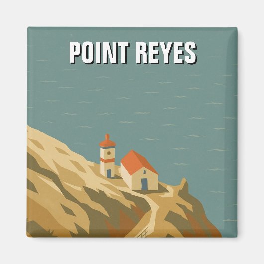 ポイントレイズナショナルシーショアトラベルヴィンテージ マグネット (正面)