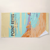 ポイントレイズナショナルシーショアヴィンテージ ビーチタオル (正面)