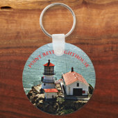 ポイントレイズライトハウス、カリフォルニアラウンドキーチェーン キーホルダー (正面)