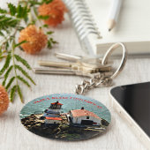 ポイントレイズライトハウス、カリフォルニアラウンドキーチェーン キーホルダー (側面)