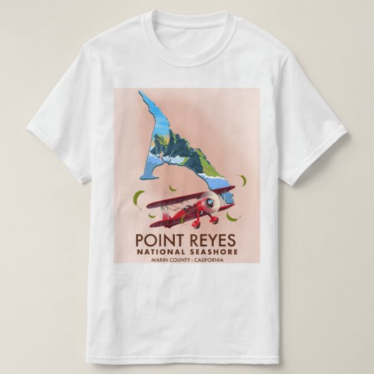 ポイントレイズ国立海岸の旅行ポスター Tシャツ (デザイン正面)