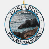 ポイントロボス州ナチュラルリザーブカリフォルニアバッジ セラミックオーナメント (裏面)