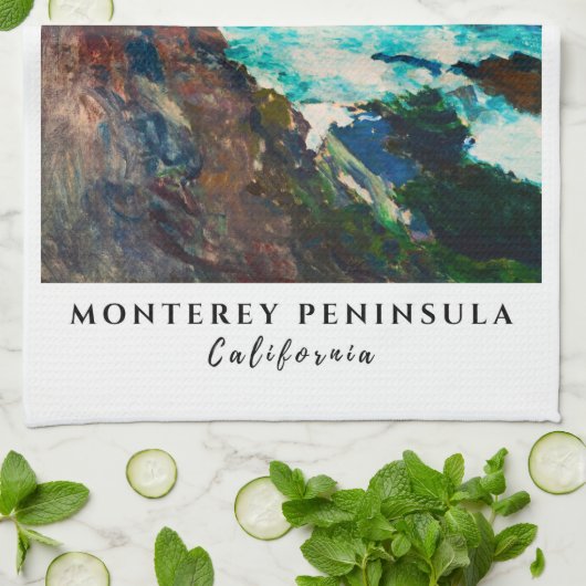 ポイントロボモントレーペニンシュラカリフォルニアコースト キッチンタオル (折り畳み)