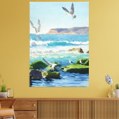 ポイントローマロック波とシーグル キャンバスプリント (インサイチュ (リビング))