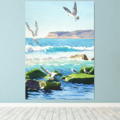 ポイントローマロック波とシーグル キャンバスプリント (インサイチュ (ウッドフロア))