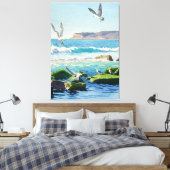 ポイントローマロック波とシーグル キャンバスプリント (インサイチュ (寝室))