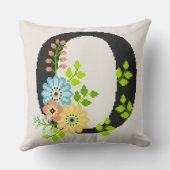 ポイント刺繍の花のイニシャルO クッション (裏面)
