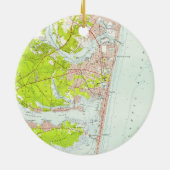 ポイント気持が良いNJ (1953年)のヴィンテージの地図 セラミックオーナメント (裏面)