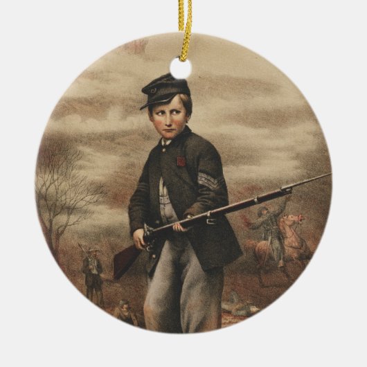 ポイント眺望の連合ドラマーの男の子ジョンClem セラミックオーナメント (正面)