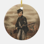 ポイント眺望の連合ドラマーの男の子ジョンClem セラミックオーナメント (裏面)
