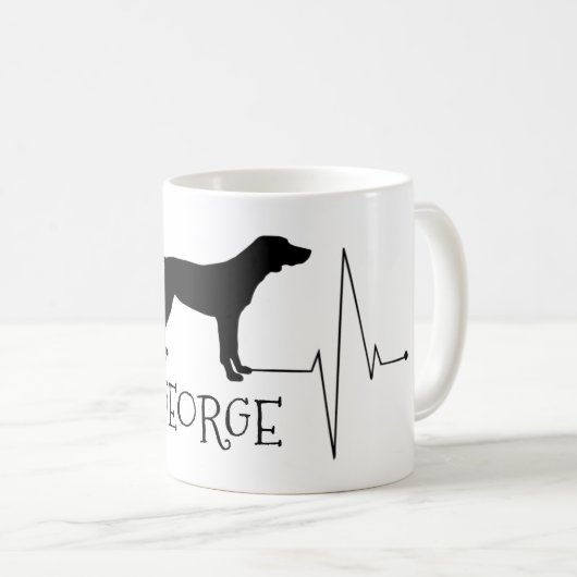 ポインパーソナライズされたターラブマイドッグハートビート コーヒーマグカップ (正面右)