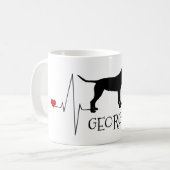 ポインパーソナライズされたターラブマイドッグハートビート コーヒーマグカップ (正面左)