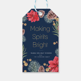 ポインモダンセチアフローラ青 ギフトタグ