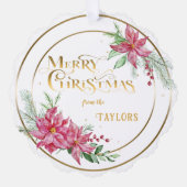 ポインモダンセチアリースと書道写真 オーナメントカード (正面)