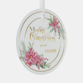 ポインモダンセチアリース（書道あり） ガラスオーナメント (正面右)