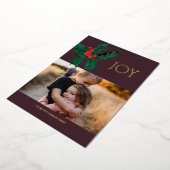 ポインモダンセチア箔クリスマスフォトカード 箔シーズンカード (回転した状態)