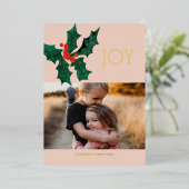 ポインモダンセチア箔クリスマスフォトカード 箔シーズンカード (立ち正面)