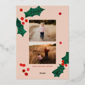 ポインモダンセチア箔クリスマスフォトカード 箔シーズンカード (裏面)