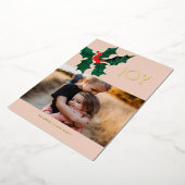 ポインモダンセチア箔クリスマスフォトカード 箔シーズンカード (回転した状態)