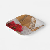 ポイン素朴セチアとレース冬の田舎の結婚式 ペーパープレート (傾斜あり)