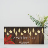 ポイン素朴セチアクリスマスオーナメントギフトカード (スタンド正面)