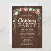 ポイン素朴セチアフローラドロップウッドクリスマスパーティー 招待状 (正面)