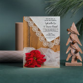 ポイン素朴セチア&レースウィンターバ結婚ン 招待状