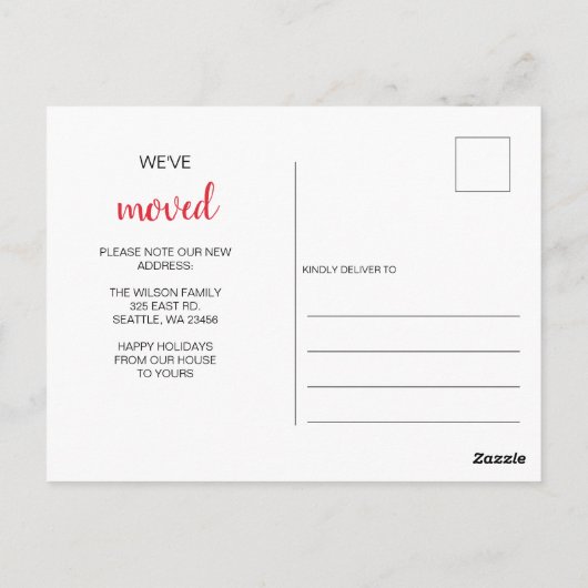 ポイン素朴セティアズベリー引っ越しましたホリデイ ポストカード (裏面)