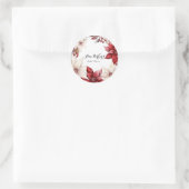ポイン赤と白セチアリースブライダルシャワー ラウンドシール (バッグ)