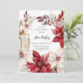 ポイン赤と白セチアリースブランチ&バブリー 招待状 (スタンド正面)