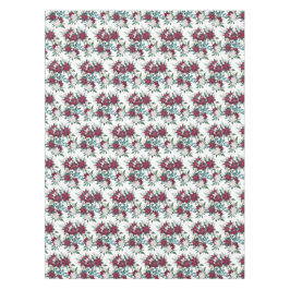 ポイン赤と白セチア花束パターン テーブルクロス
