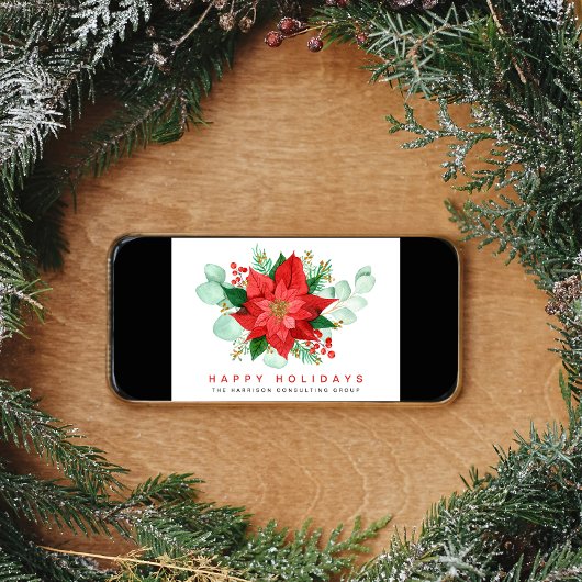 ポイ企業のンセチアEucalyptusウォーターカラー会社 シーズンカード