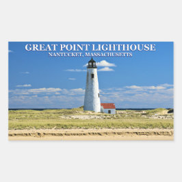 ポイ素晴らしントライトハウス、ナンタケット、MAスタンプ 長方形シール
