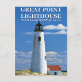 ポイ素晴らしントライトハウス、ナンタケット、MAポストカード ポストカード (正面)