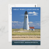 ポイ素晴らしントライトハウス、ナンタケット、MAポストカード ポストカード (正面/裏面)
