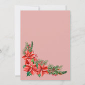 ポイ素朴ンセチアフローラレッド結婚クリスマス 招待状 (裏面)