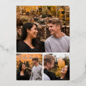 ポイ素朴ンセチアフローラ結婚クリスマス 箔招待状 (裏面)