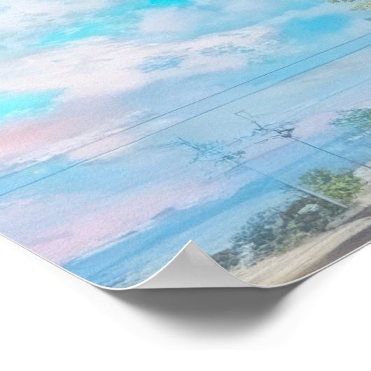 ポイ素朴ン王室のチアナの木の開花の水色 ポスター (角)