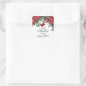 ポイ赤と白ンセチア・ブーケ スクエアシール (バッグ)